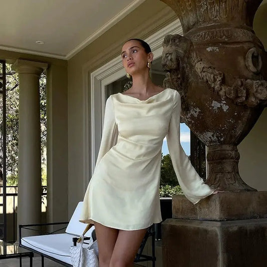 Isla Cowl-Back Midi Dress